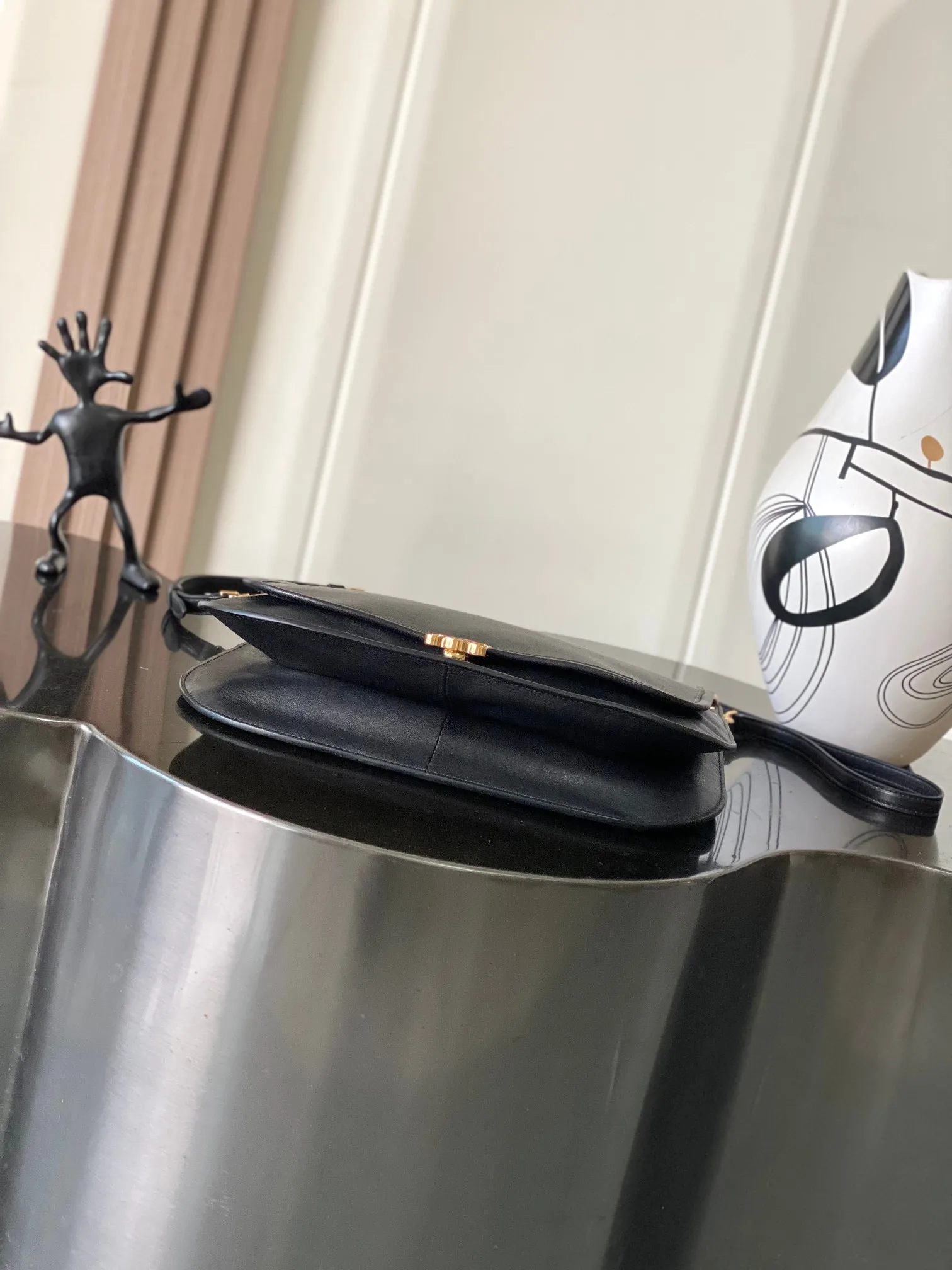 Celine Black Triomphe Lambskin Crossbody Bag product photo from LabelPicks