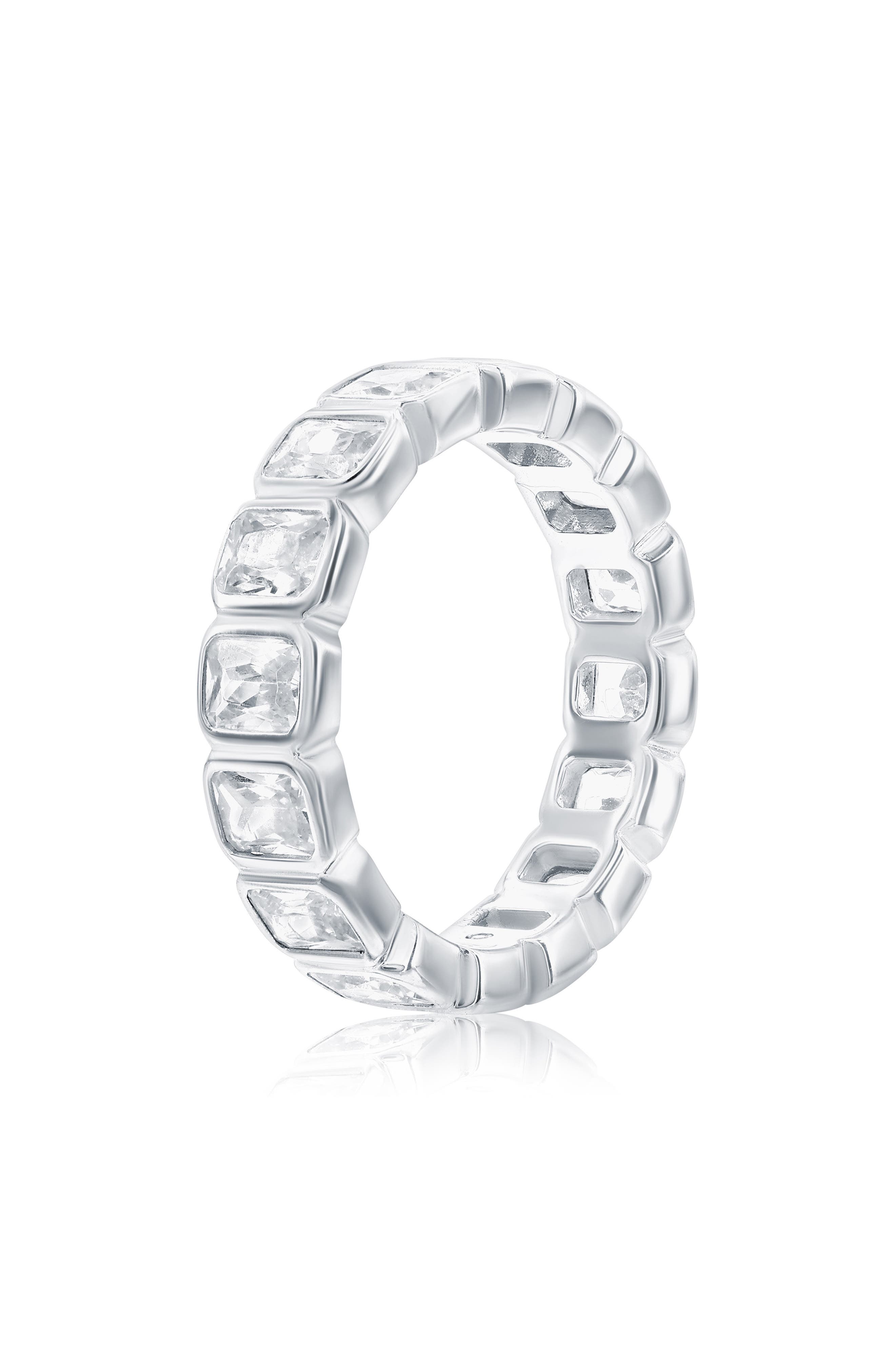 SUZY LEVIAN Bezel Cubic Zirconia Eternity Band Ring