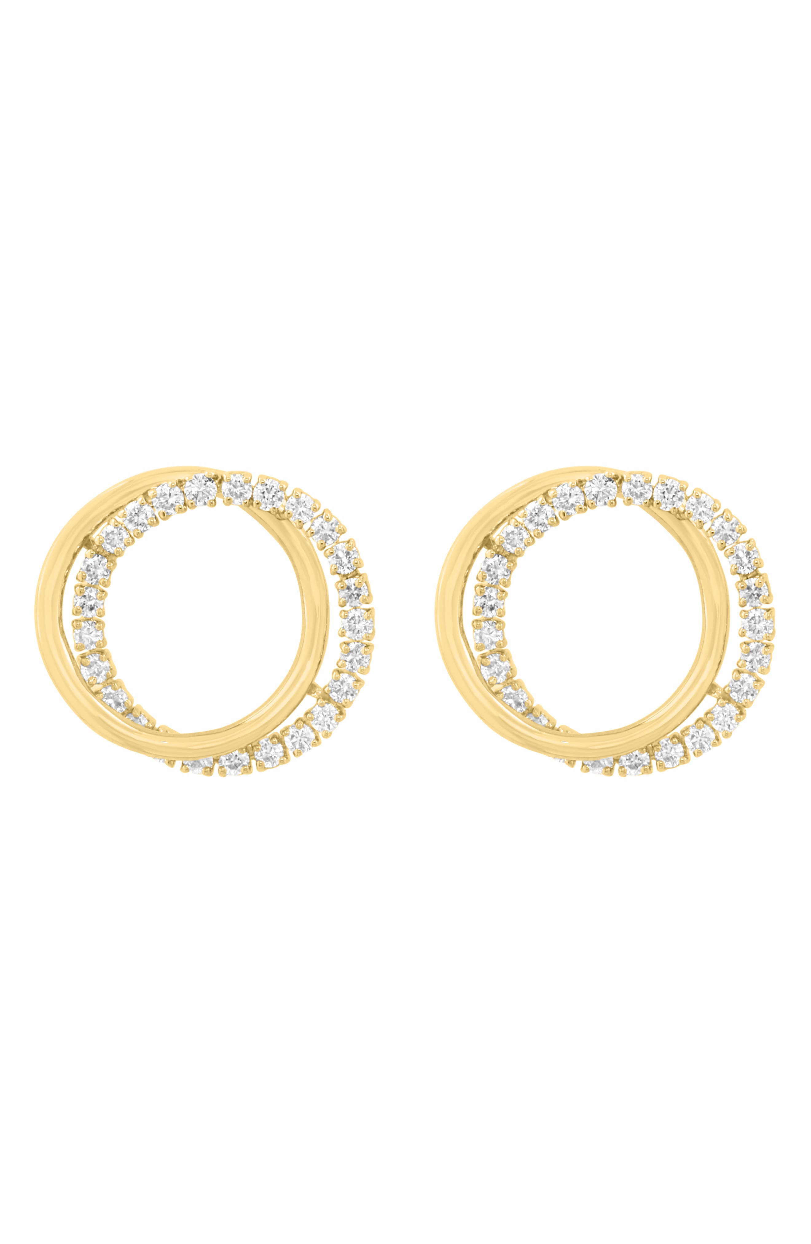 EFFY 14K Gold Plated Pavé Lab Grown Diamond Hoop Earrings