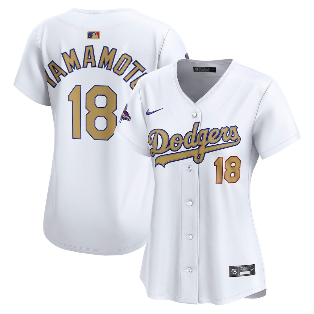 Yoshinobu Yamamoto Los Angeles Dodgers Nike Women's 2025 Gold Collection Limited Jersey - White
