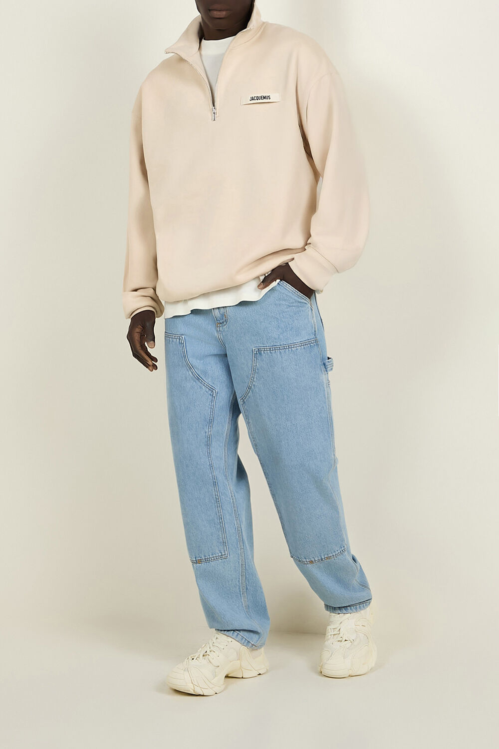 JACQUEMUS סווטשירט עם חצי רוכסן