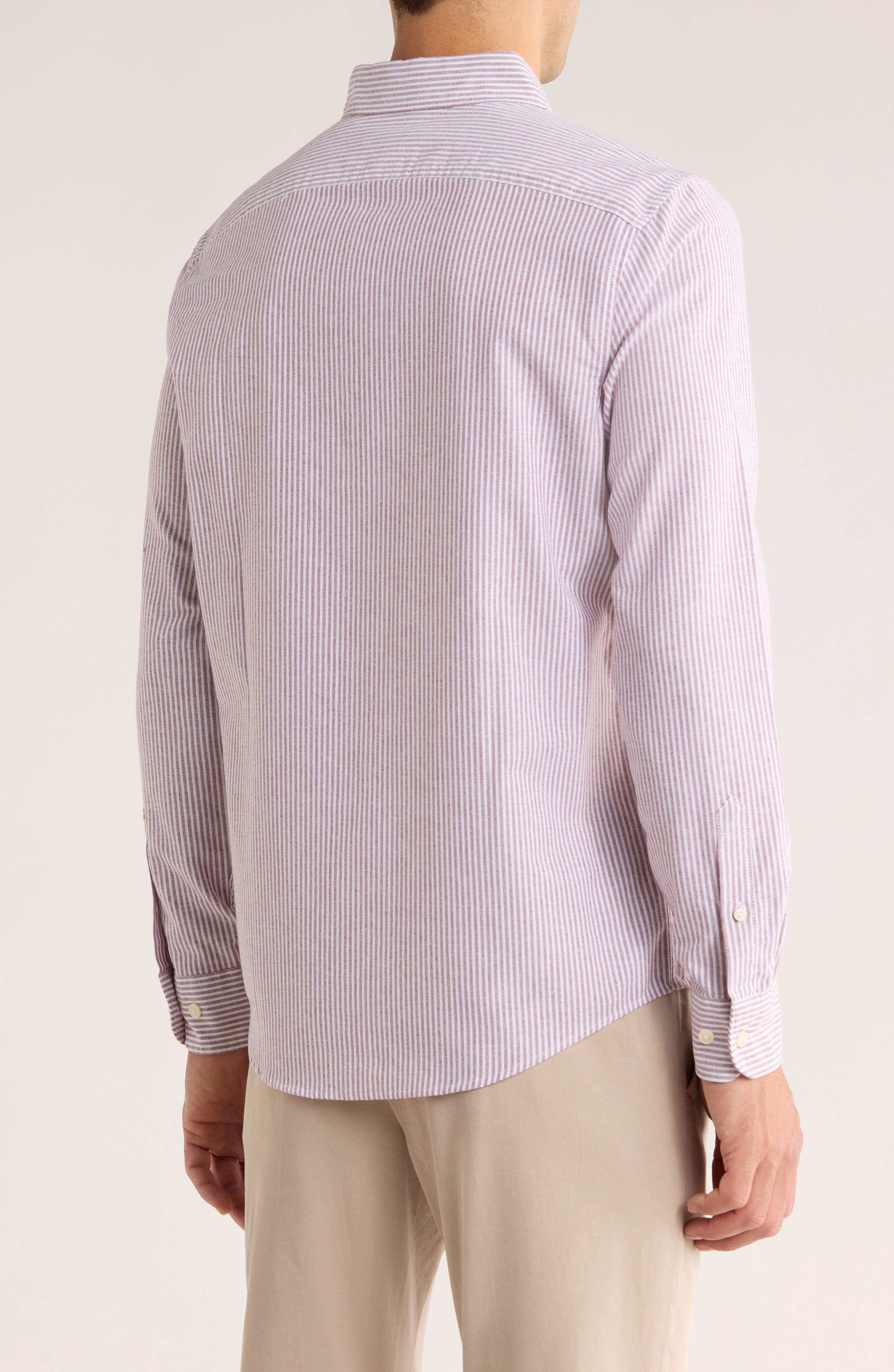 Original Penguin Woven Long Sleeve Stripe Shirt