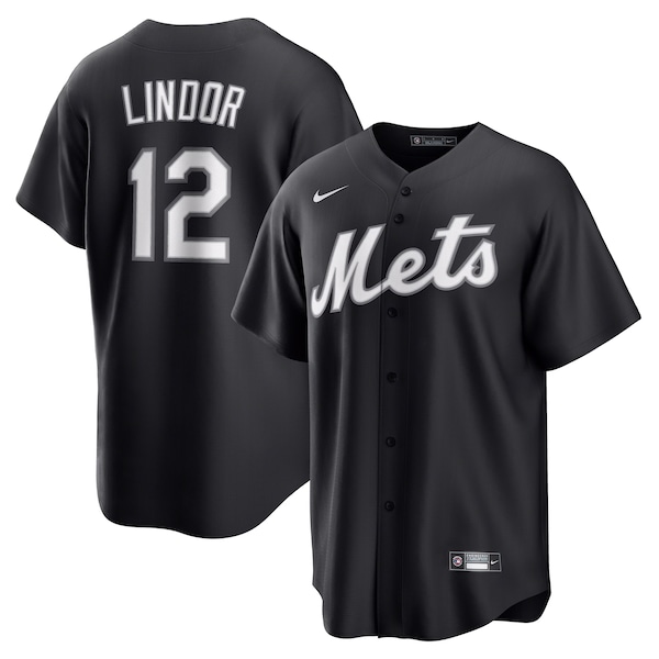Francisco Lindor New York Mets Nike Lights Out Replica Player Jersey - Black