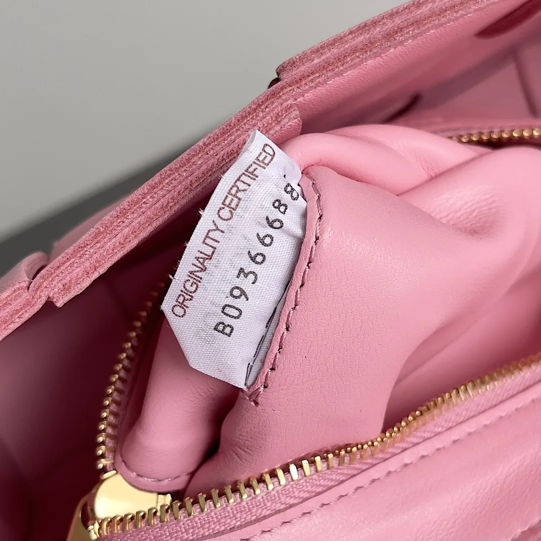 Bottega Veneta Pink Cassette Intrecciato Woven Leather Shoulder Bag product photo from LabelPicks