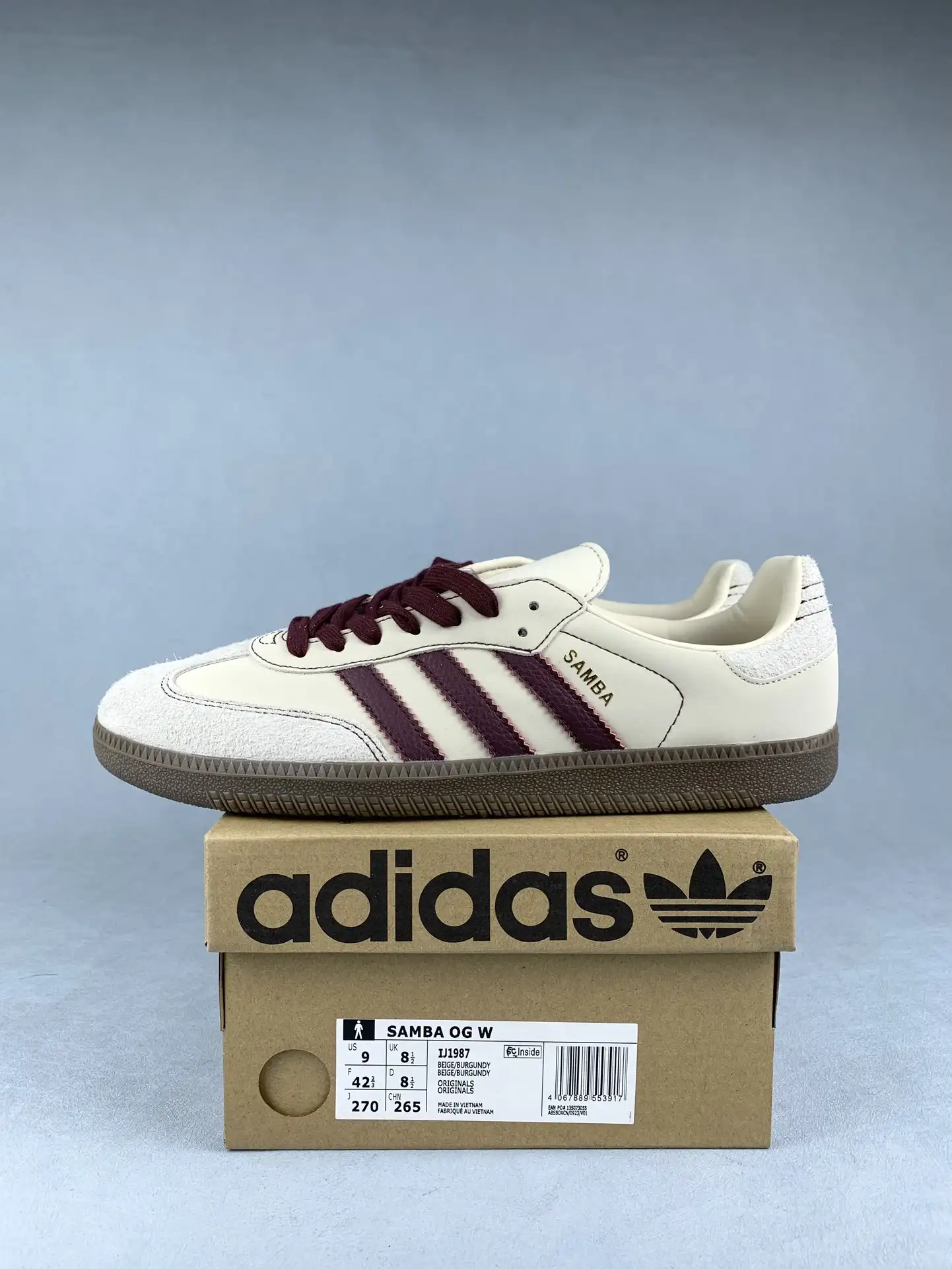adidas Samba OG Beige Burgundy Shoes product photo from LabelPicks
