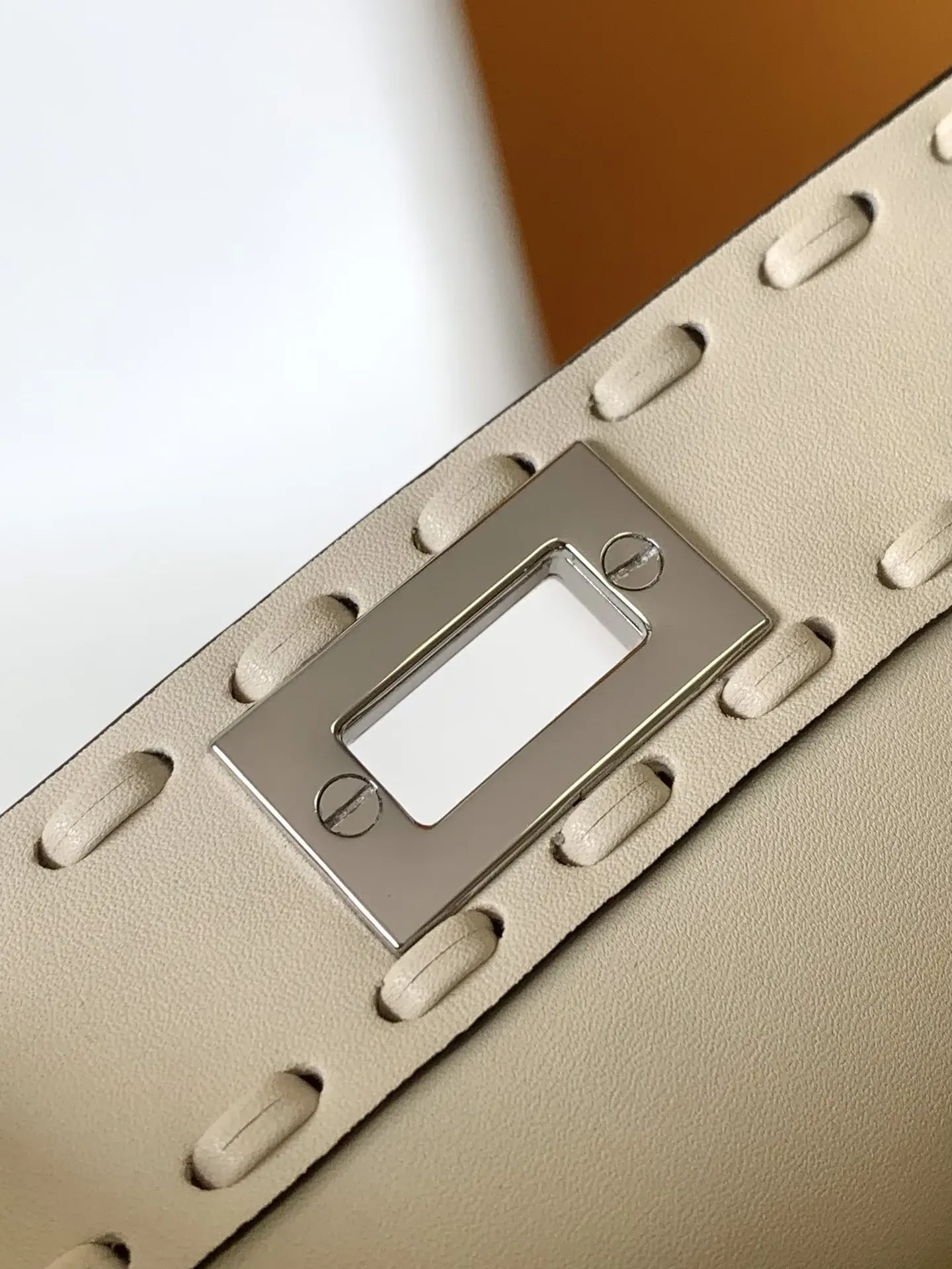 Fendi White Peekaboo Calfskin Top Handle Bag product photo from LabelPicks