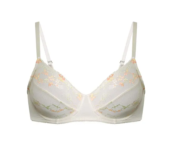 Bügel-BH mit Spitze, cremefarben