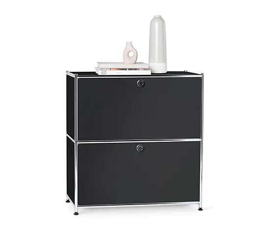 Sideboard Metall »CN3«, niedrig mit Klappenfächern, schwarz