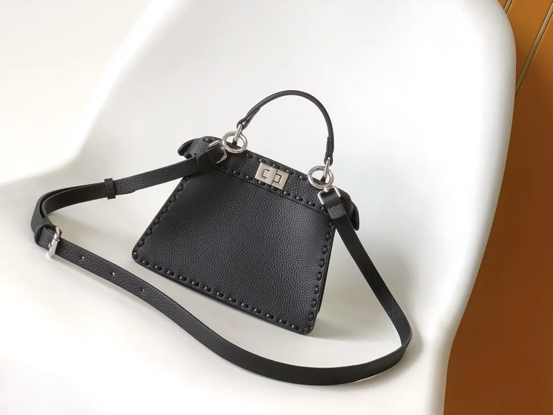 Fendi Black Peekaboo Calfskin Top Handle Bag product photo from LabelPicks