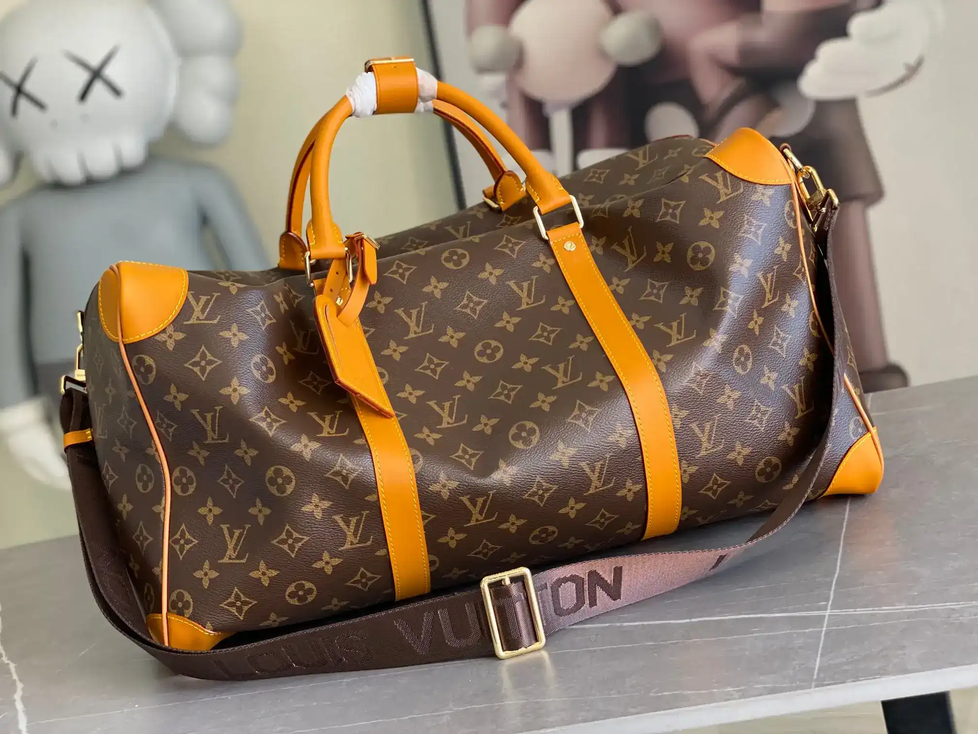 Louis Vuitton Yellow Keepall Canvas and Leather Tote Bag product photo from LabelPicks
