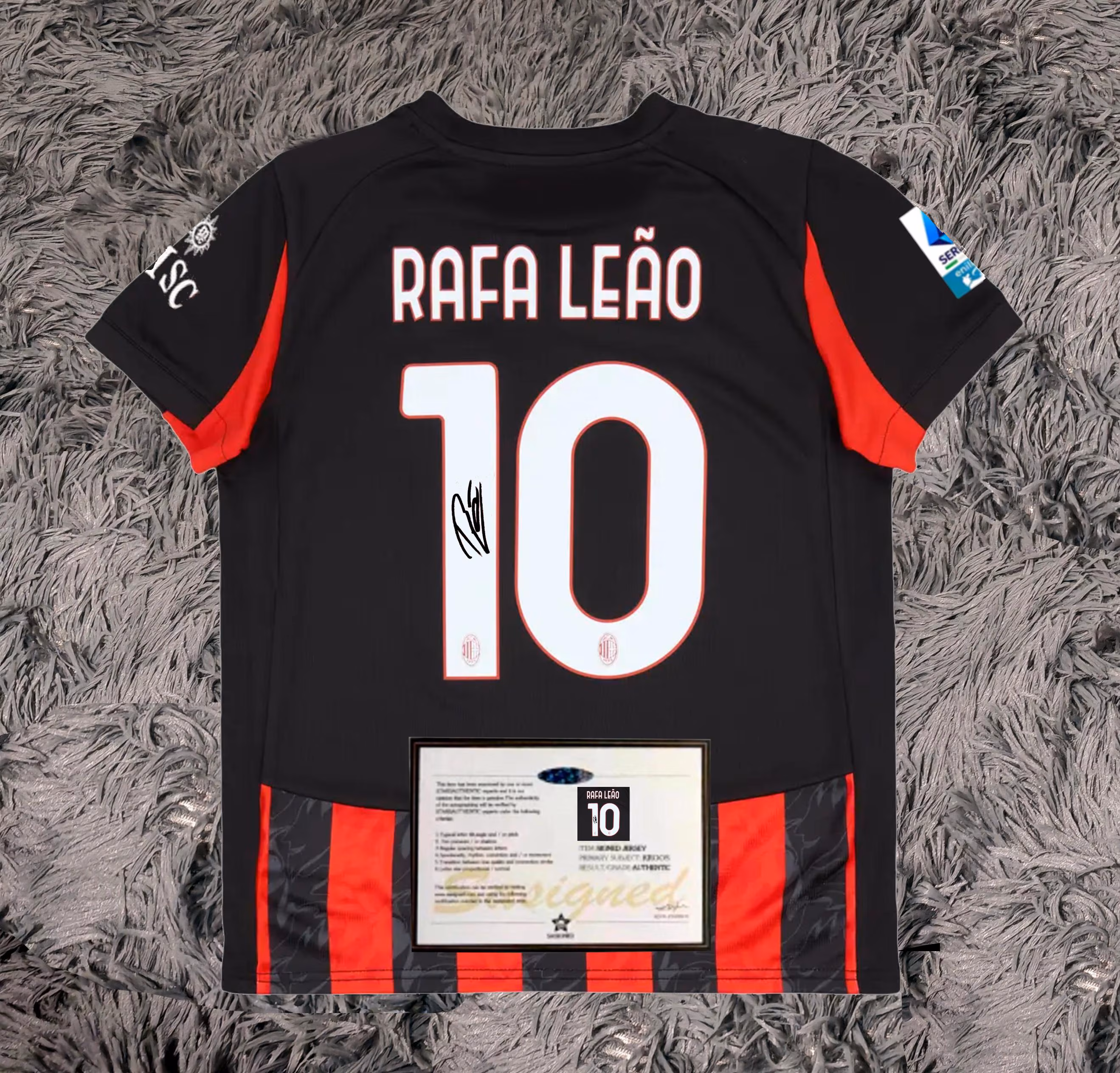 Rafael Leao SIGNED AC Milan 25/26 Home Jersey/Shirt - COA - 2025