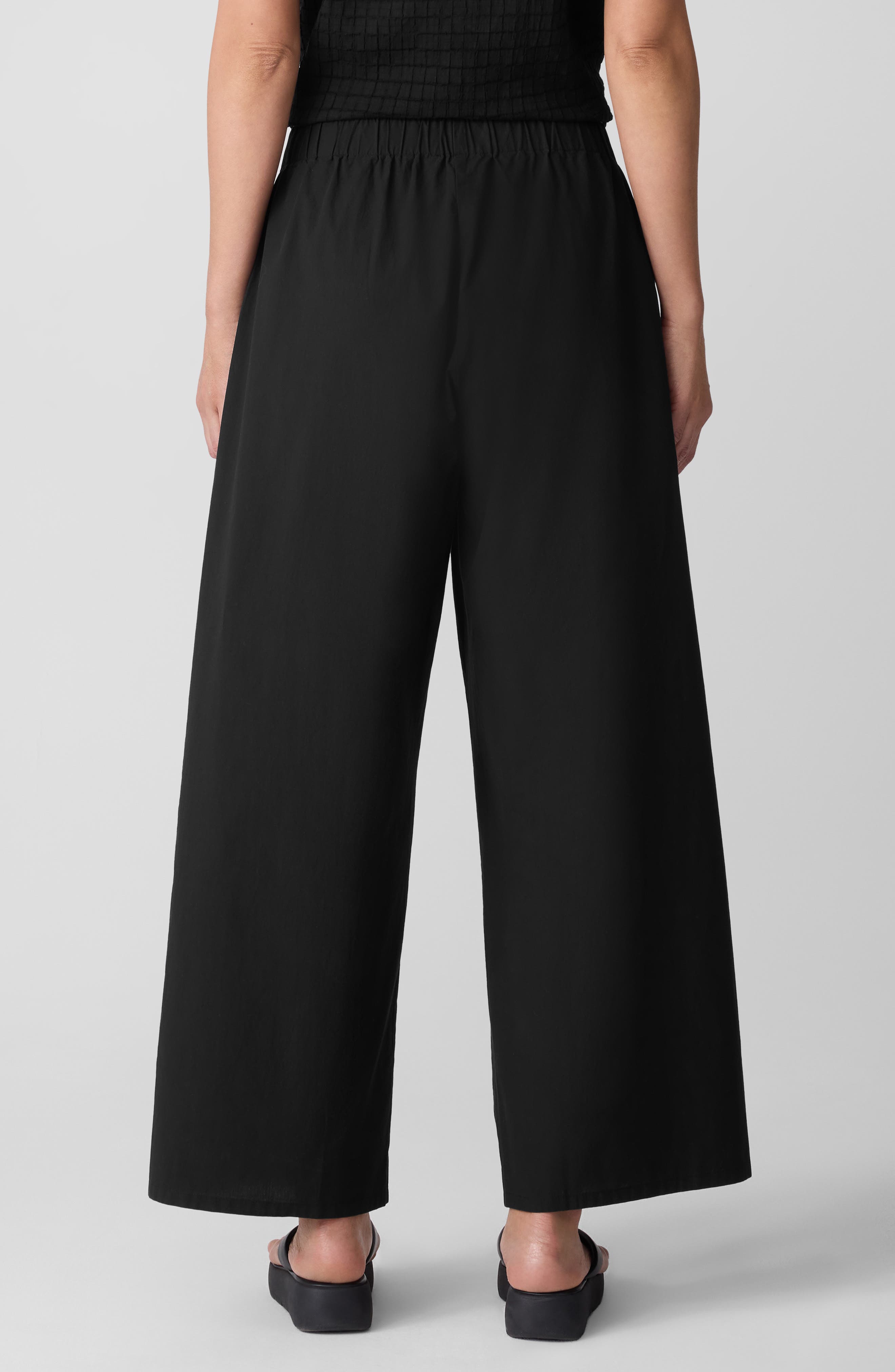 Eileen Fisher Organic Cotton Ankle Wide Leg Pants