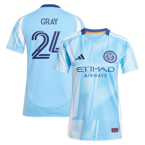 Tayvon Gray New York City FC adidas Women's 2025 The Excelsior Kit Replica Player Jersey - Light Blue