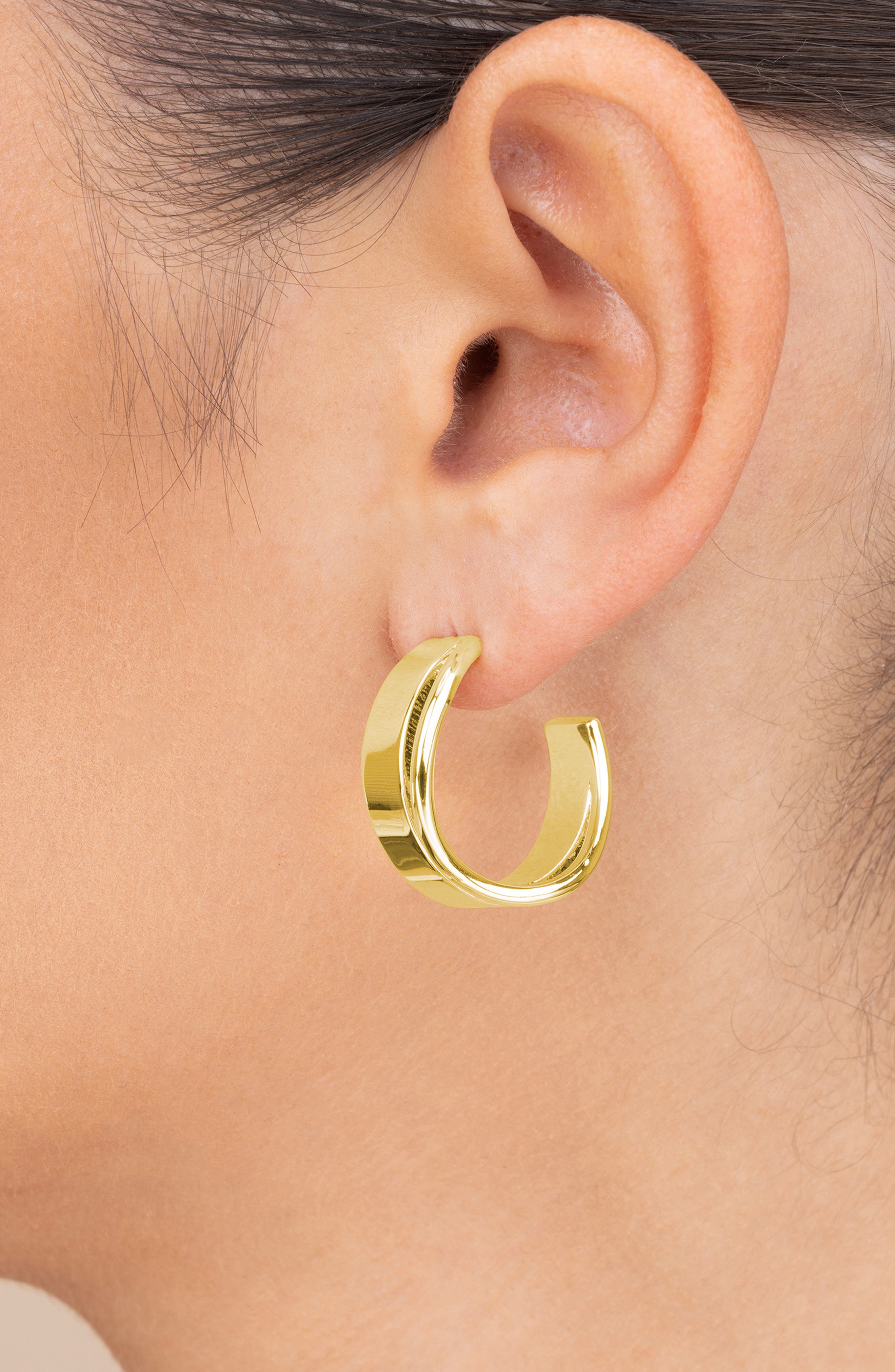 Sterling Forever Katia Wave Hoop Earrings