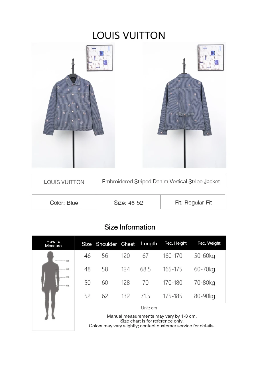 Louis Vuitton Blue Sakura Embroidered Stripe Denim Jacket product photo from LabelPicks