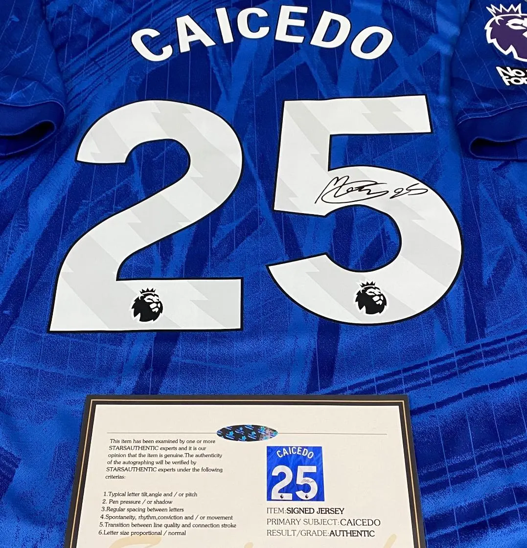 Moises Caicedo SIGNED Chelsea 25/26 Home Jersey/Shirt - COA - 2025