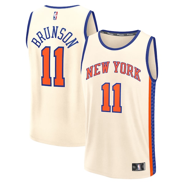 Jalen Brunson New York Knicks  Youth 2025/26 City Edition Fast Break Jersey - Cream