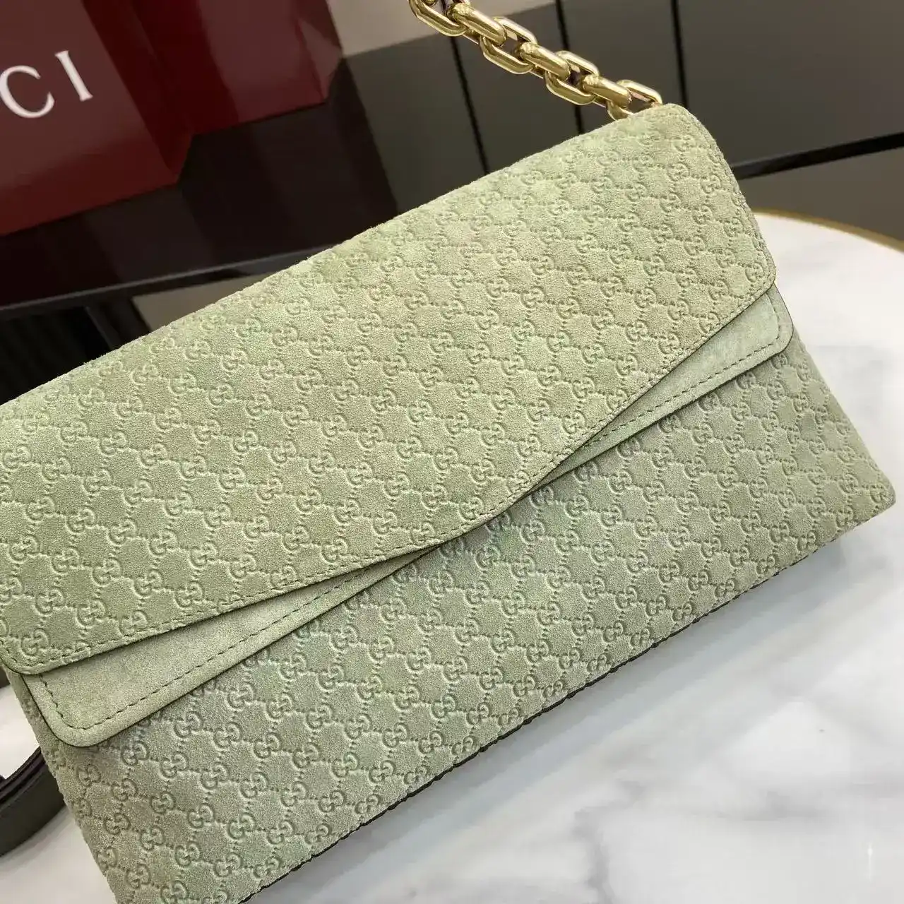Gucci Green GG Supreme Canvas Shoulder Bag product photo from LabelPicks