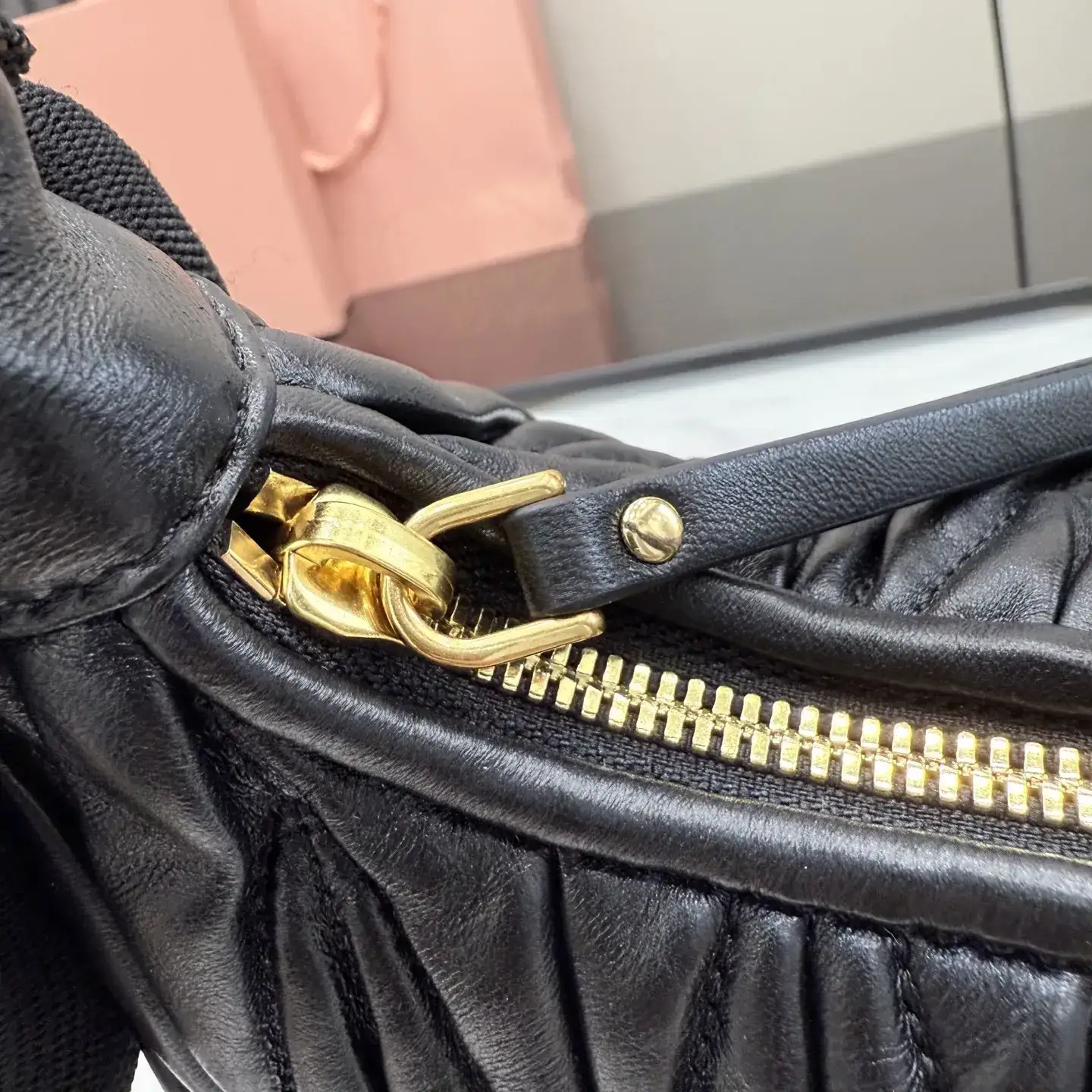 Miu Miu Matelasse Black Lambskin Hobo Bag product photo from LabelPicks