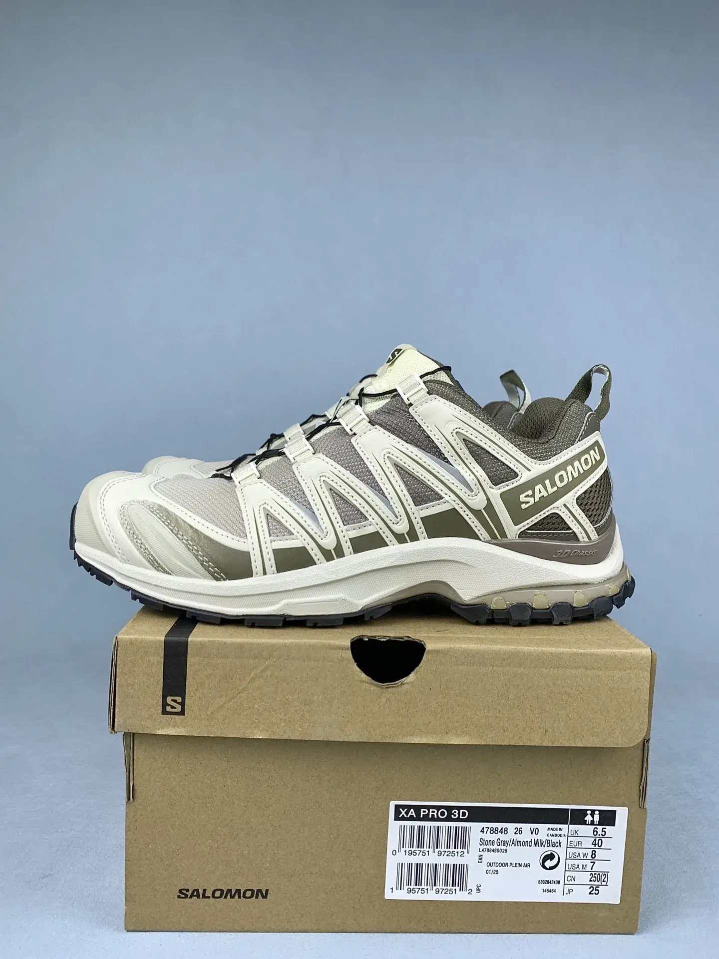 Salomon XA PRO 3D “Stone Gray Almond Milk” Shoes product photo from LabelPicks