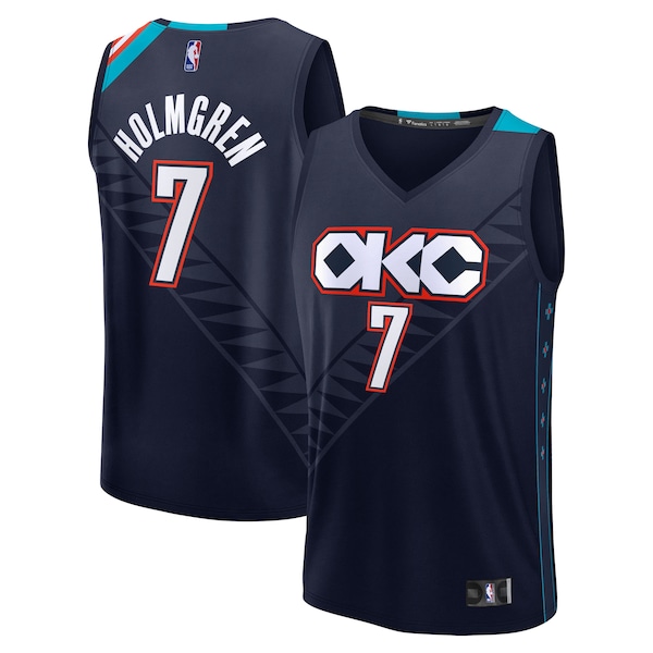 Chet Holmgren Oklahoma City Thunder  Youth 2025/26 City Edition Fast Break Jersey - Navy