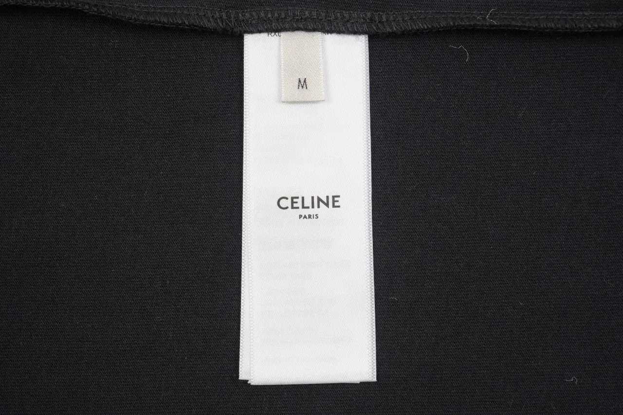 CELINE Black Triomphe Embroidered T-Shirt product photo from LabelPicks