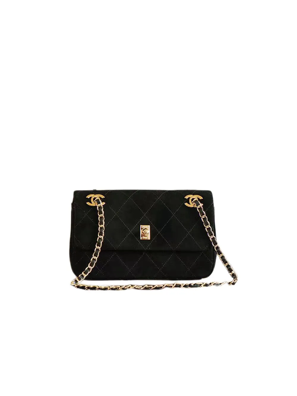 Chanel Classic Flap Black Suede Leather Shoulder Bag product photo from LabelPicks