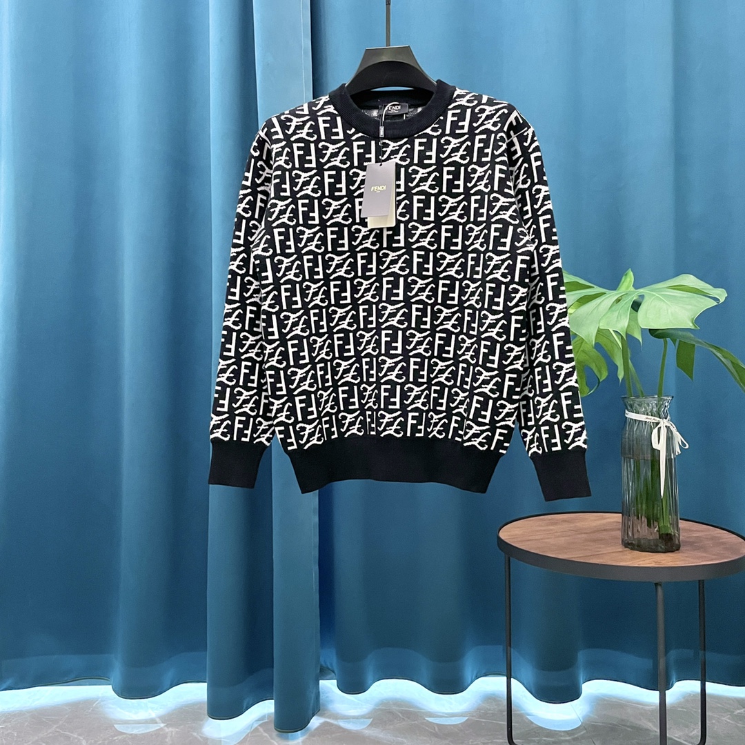 Jacquard Long Sleeve Knitted Sweater
