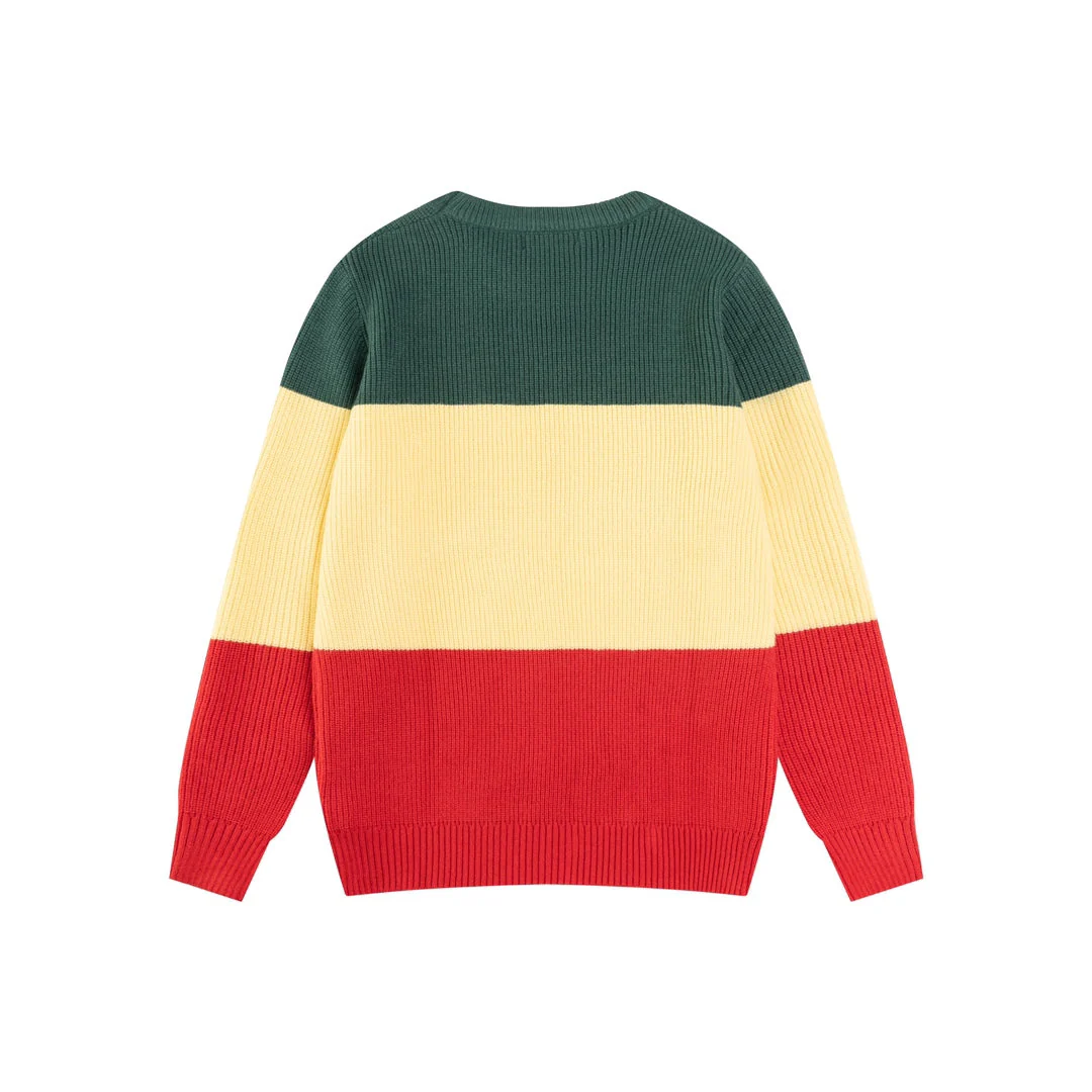New traffic light color-matching knit sweater