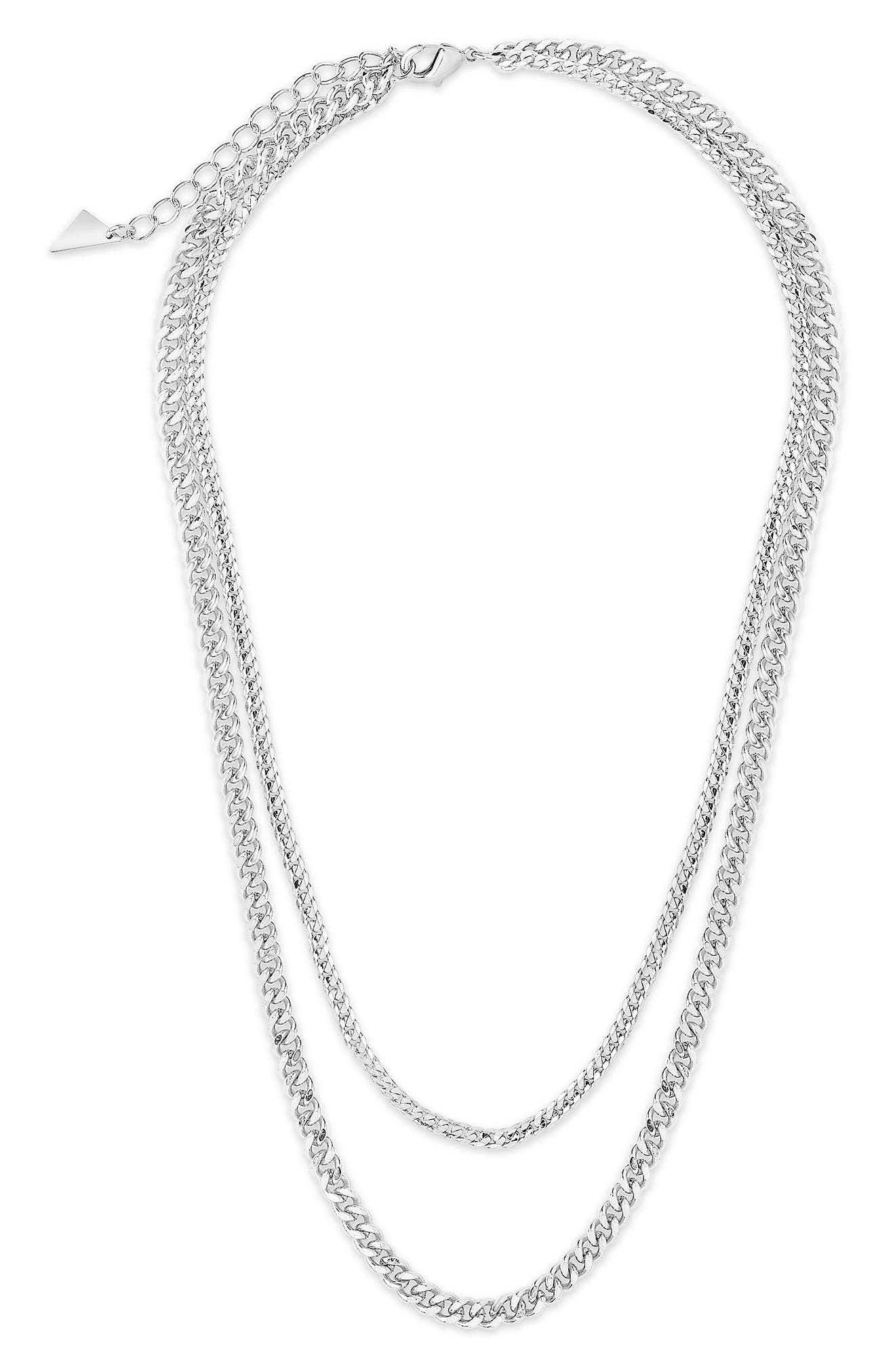 Sterling Forever 14K Gold Plated Everyday Layered Curb Chain Necklace