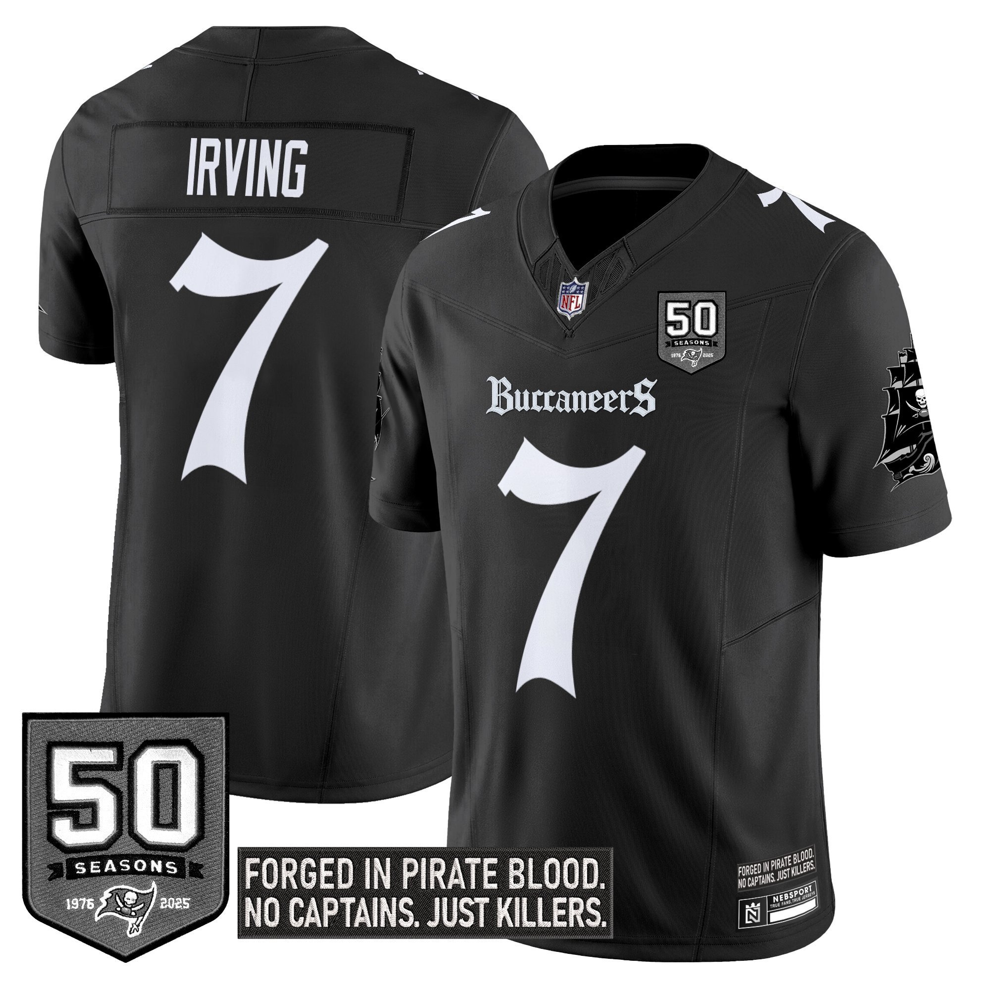 Bucky Irving Tampa Bay Buccaneers Gothic Pirate Shadows Edition Limited Jersey -  Black