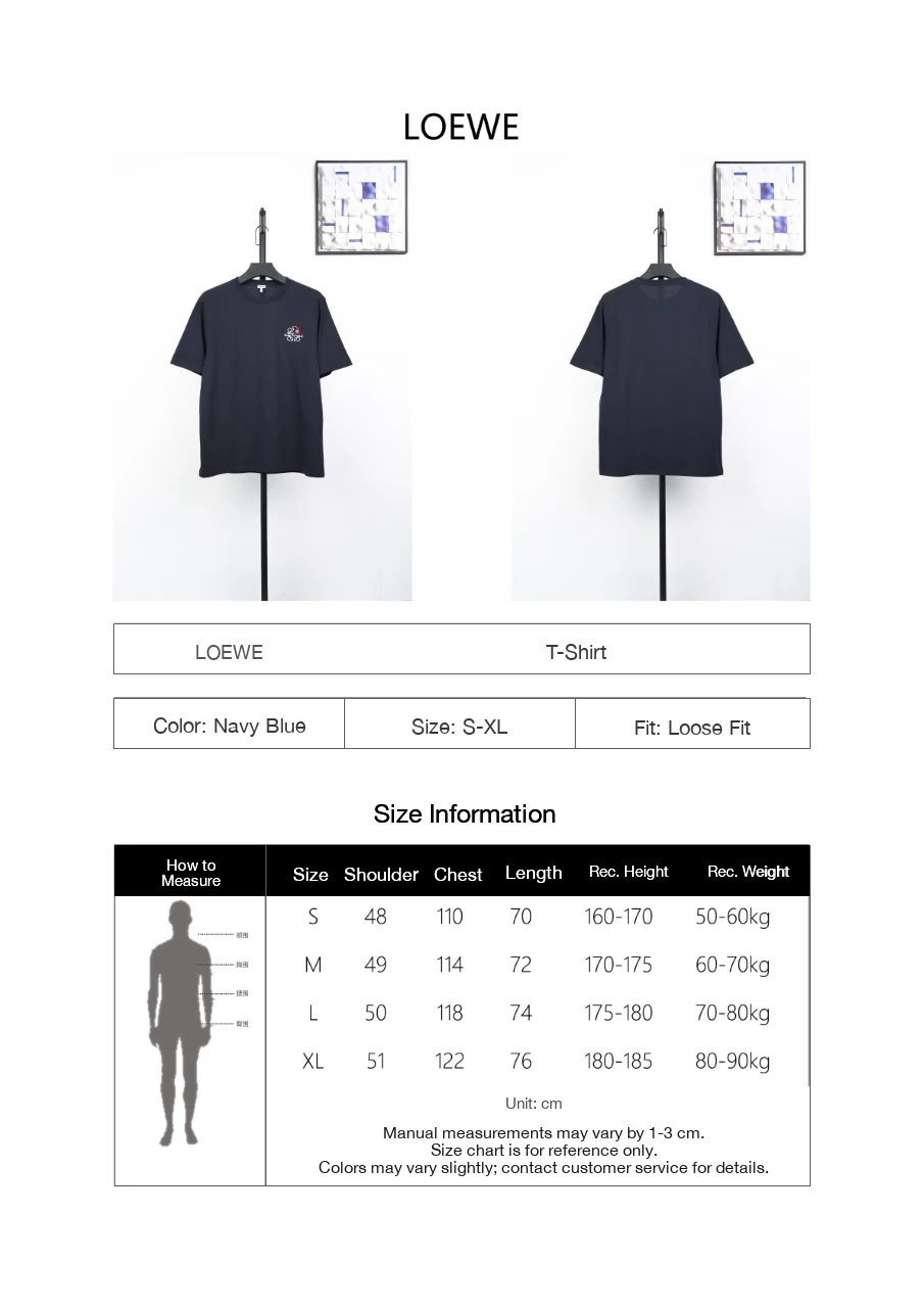 LOEWE Navy Cat Eye Anagram Embroidered T-Shirt product photo from LabelPicks