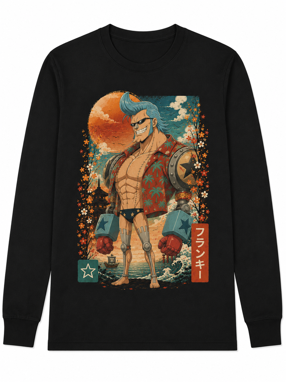 Remera Anime Franky One Piece Manga Corta