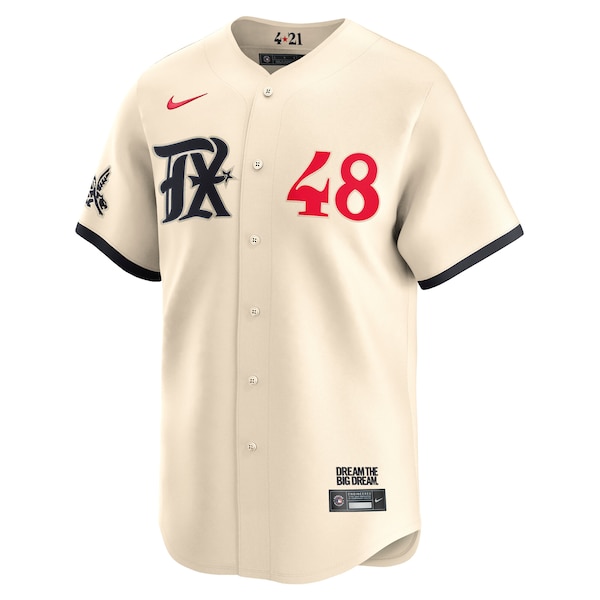 Jacob deGrom Texas Rangers Nike City Connect Limited Jersey - Cream