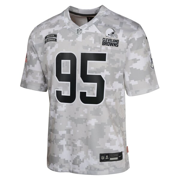 Myles Garrett Cleveland Browns Nike Youth 2024 Salute to Service Game Jersey - Arctic Camo