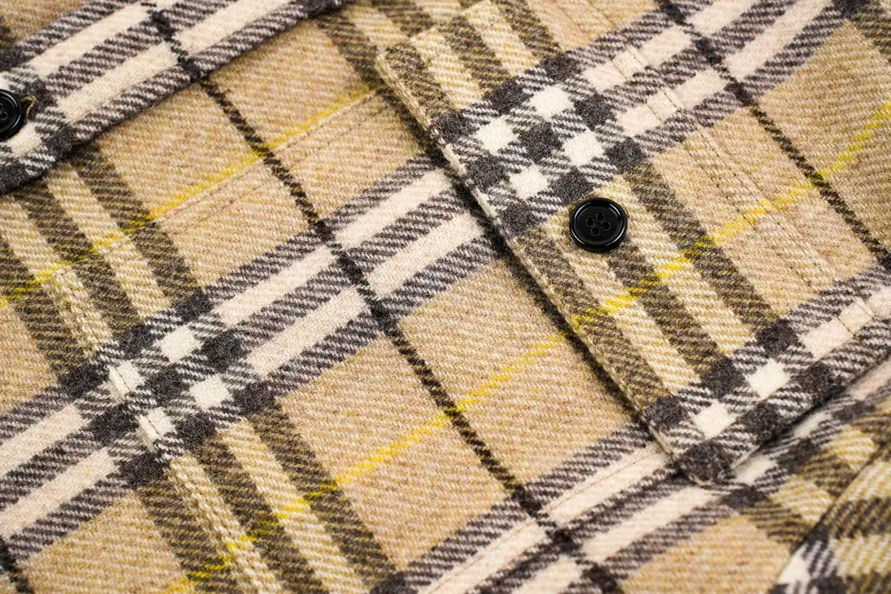 Burberry Beige Check Wool Blend Shirt Jacket product photo from LabelPicks
