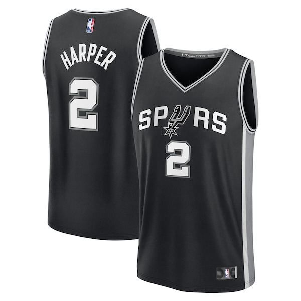 Dylan Harper San Antonio Spurs  Youth 2025 NBA Draft First Round Pick Fast Break Replica Jersey - Icon Edition - Black