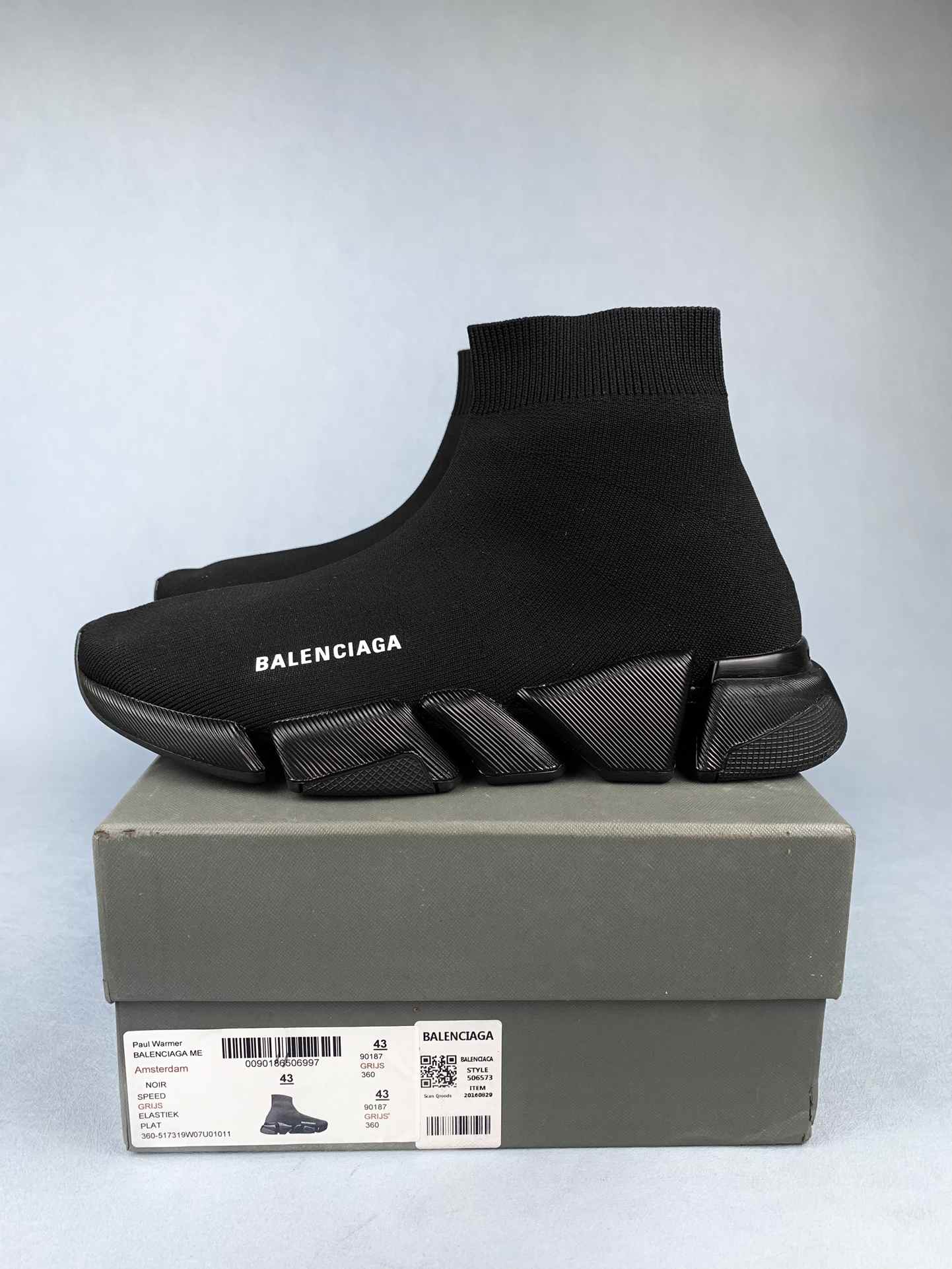 Balenciaga Speed 2.0 Recycled Knit Sneaker in Black