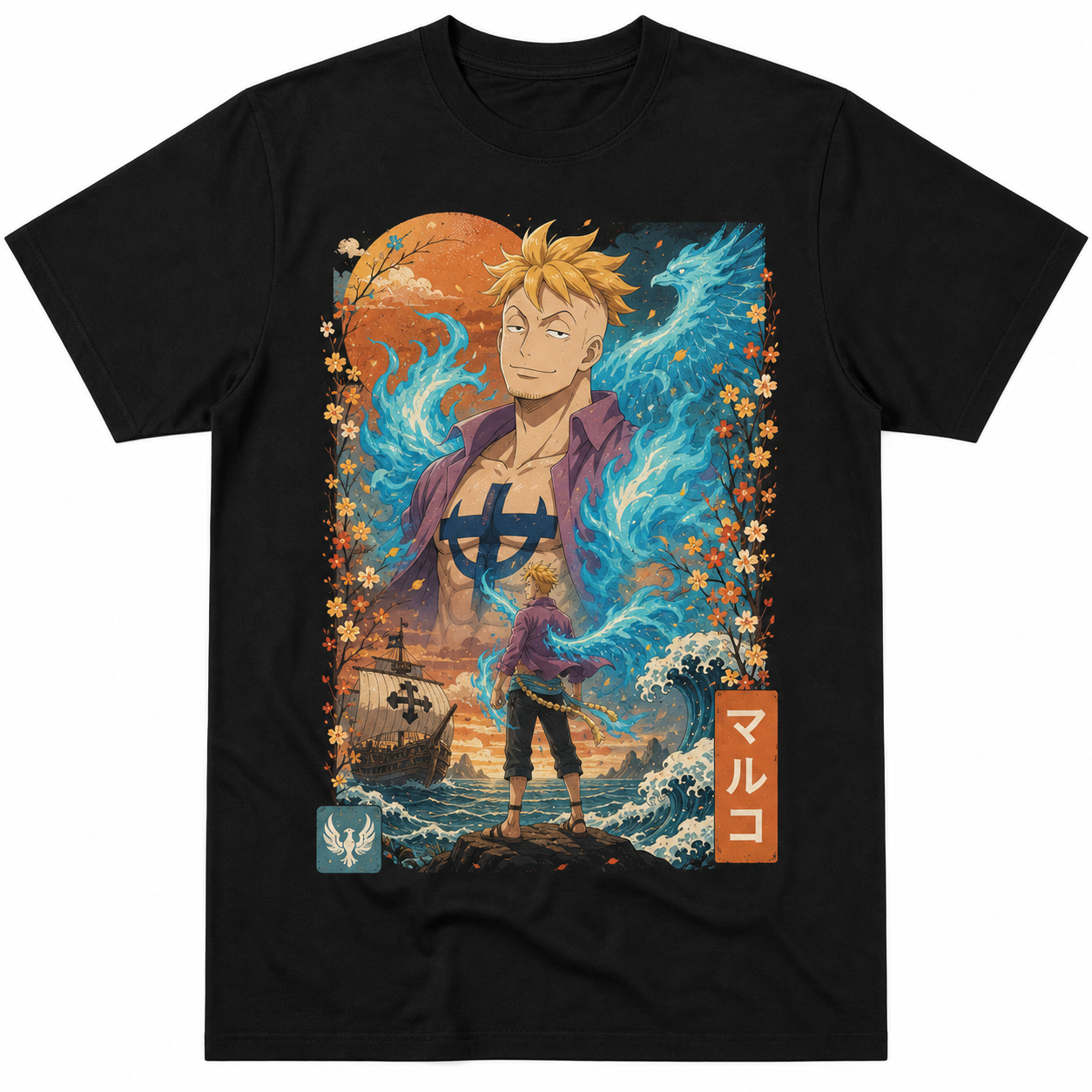 Remera Anime Marco One Piece Manga Corta