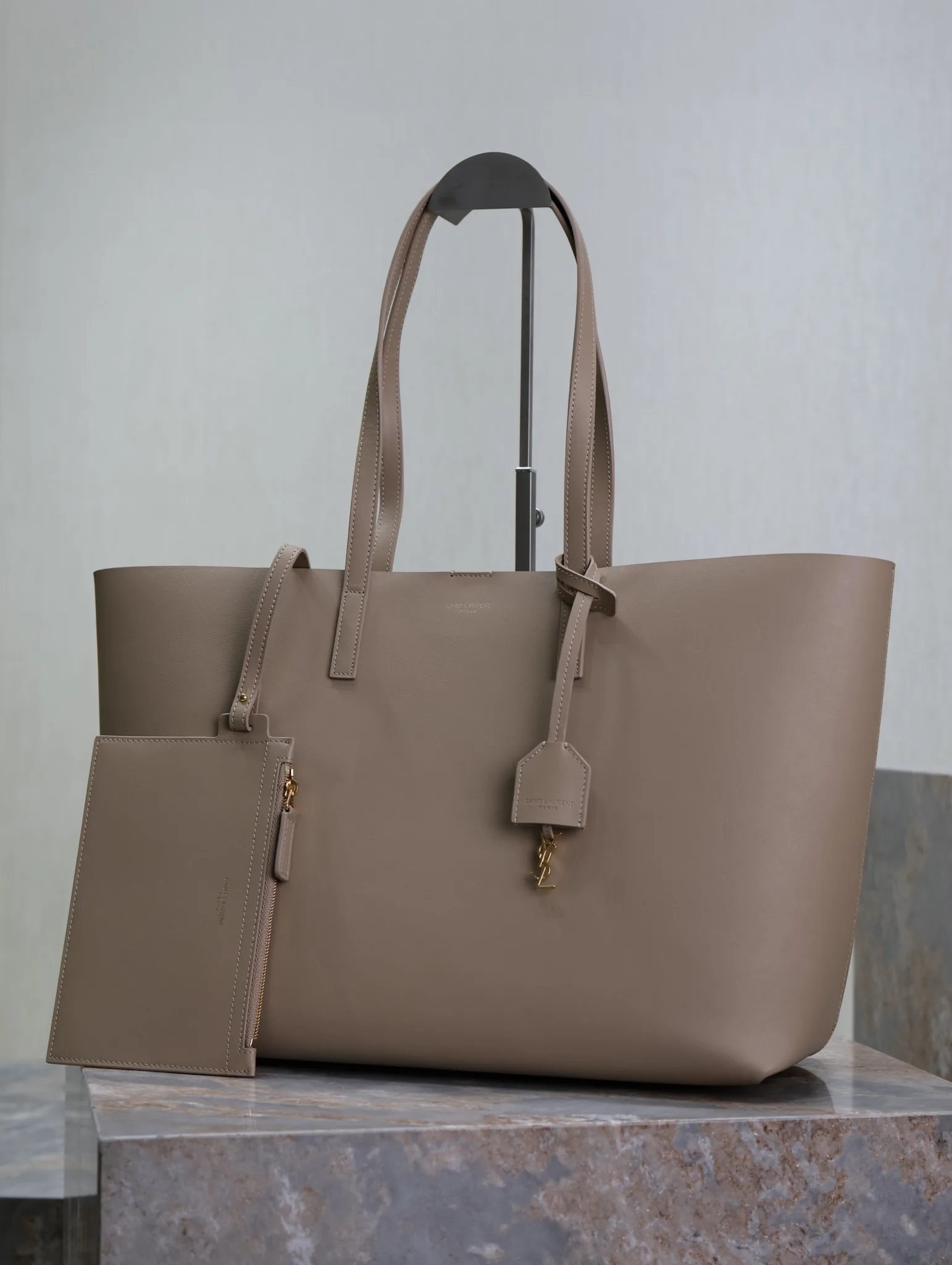 Saint Laurent Beige Calfskin Tote Bag product photo from LabelPicks