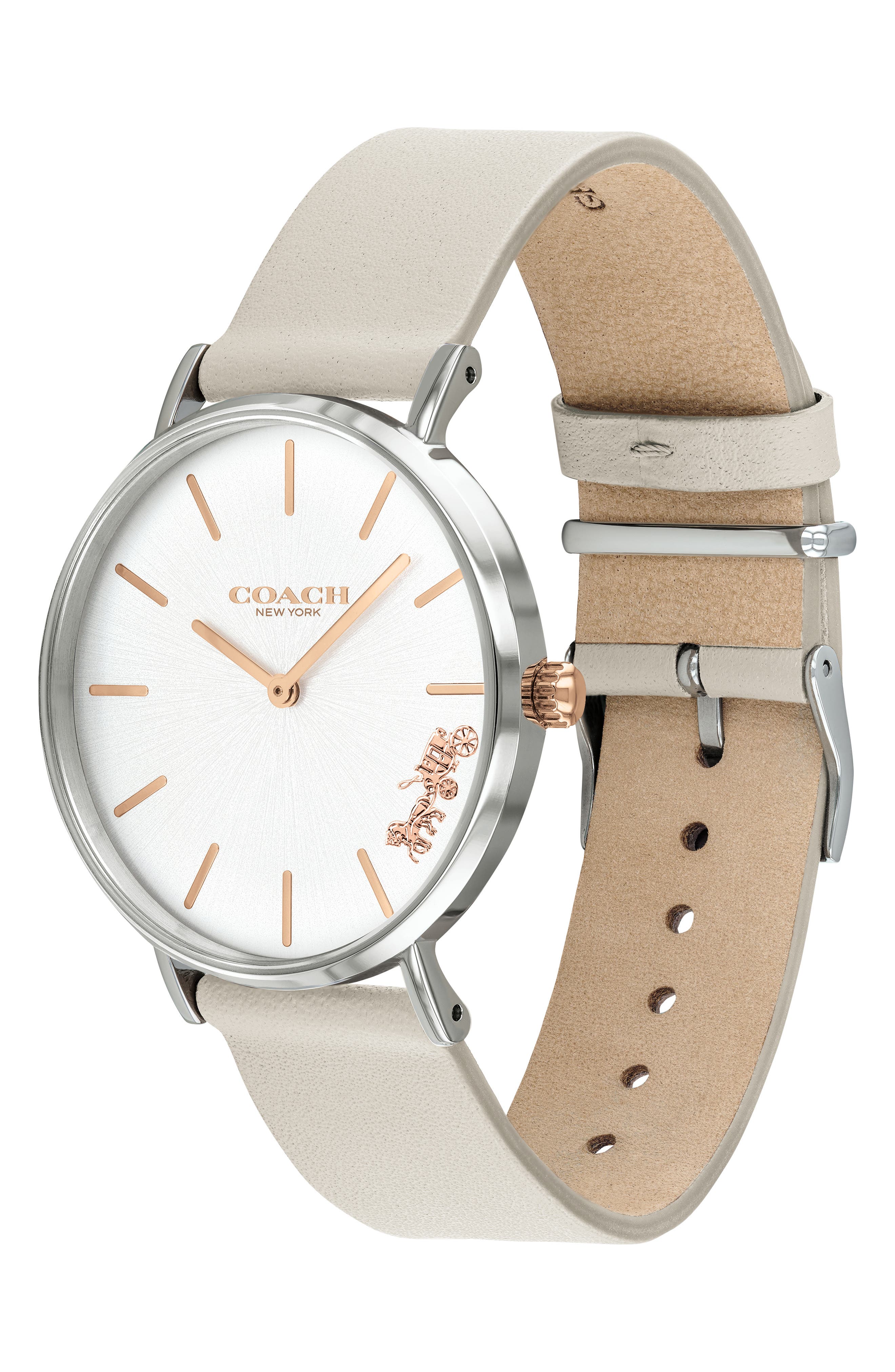 COACH Perry Leather Strap Watch, 36mm