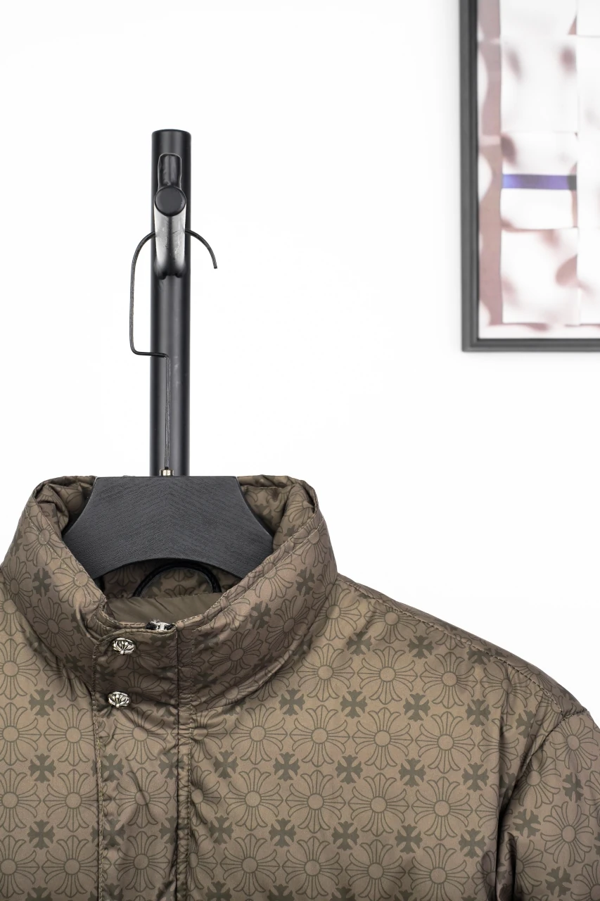 Chrome Hearts Army Green Tonal Allover Puffer Jacket product photo from LabelPicks