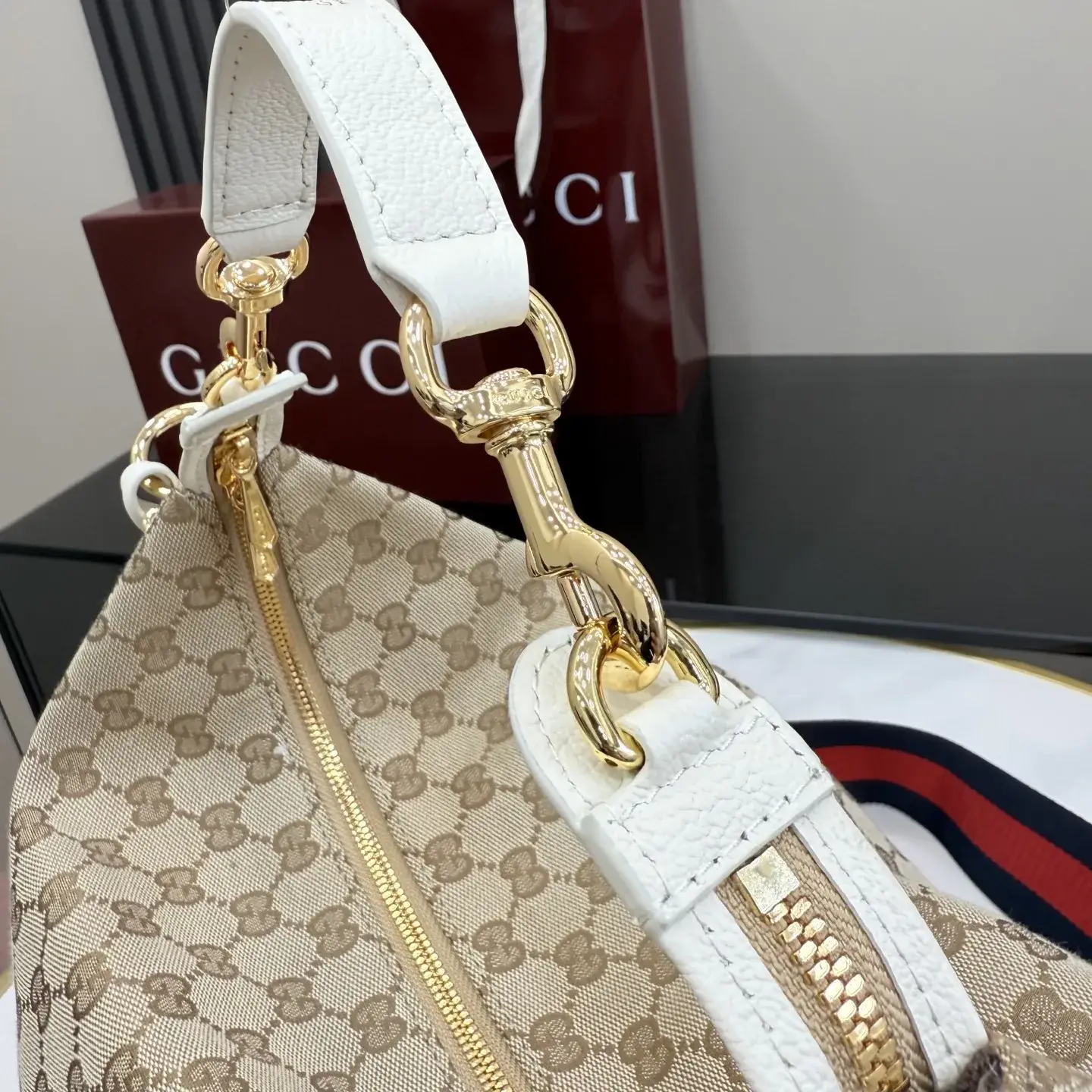 Gucci Canvas and Leather Shoulder Bag product photo from LabelPicks
