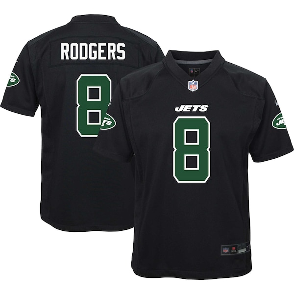Aaron Rodgers New York Jets Nike Youth Game Jersey - Black/Green/White
