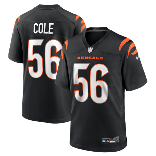 Myles Cole Cincinnati Bengals Nike Team Game Jersey -  Black