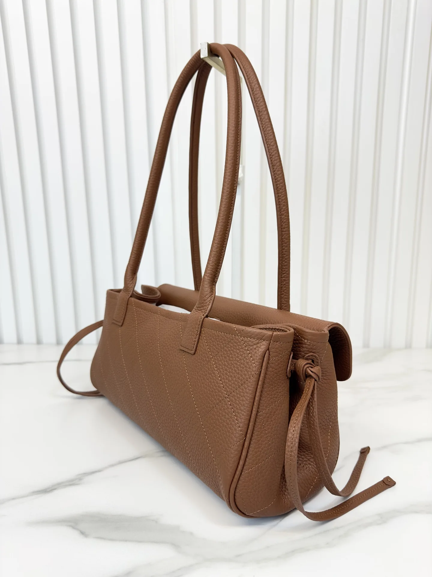 Chanel Brown Grained Leather Top Handle Bag product photo from LabelPicks