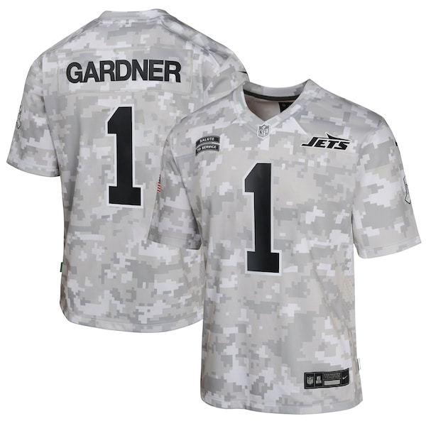 Sauce Gardner New York Jets Nike Youth 2024 Salute to Service Game Jersey - Arctic Camo