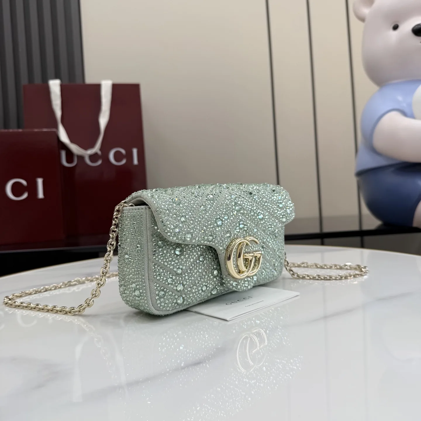 Gucci Green Marmont GG Supreme Canvas Crossbody Bag product photo from LabelPicks