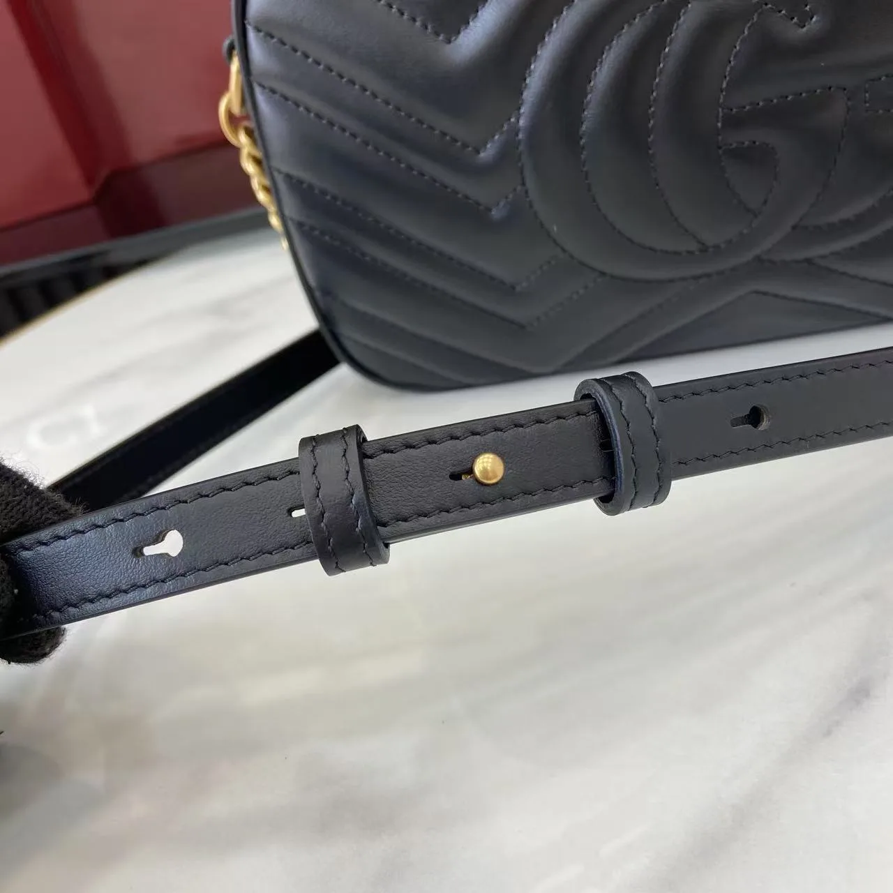 Gucci Marmont Black GG Supreme Canvas Crossbody Bag product photo from LabelPicks