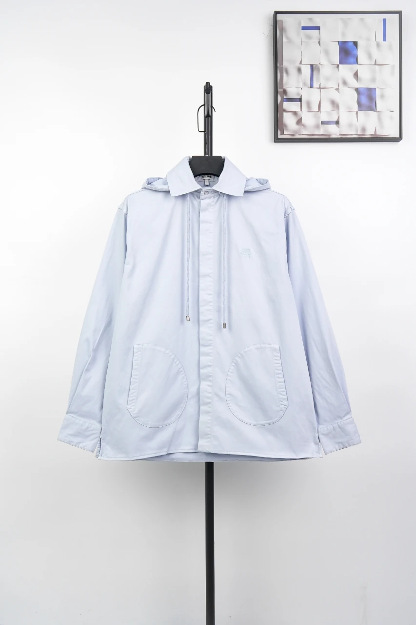LOEWE Mist Blue Embroidered Hooded Jacket product photo from LabelPicks
